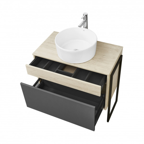 Тумба подвесная Aquaton Лофт Урбан 800x450x510 черный, орегон (1.A247.6.01L.QX6.0)