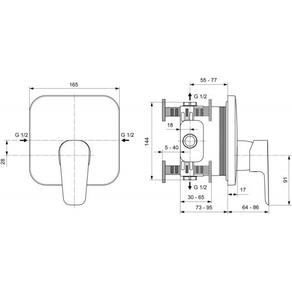 Смеситель для душа Ideal Standard Ceraplan III встраиваемый (A6114AA)