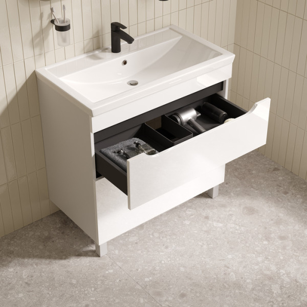 Тумба с умывальником напольная Iddis Ray 80 см белый подходит умыв. 4078000i28 (RAY80WFi95K) Тумба с умывальником напольная Iddis Ray 80 см белый подходит умыв. 4078000i28 (RAY80WFi95K)