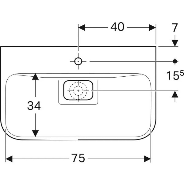 Раковина подвесная Geberit myDay 80x48 белая (125480600)