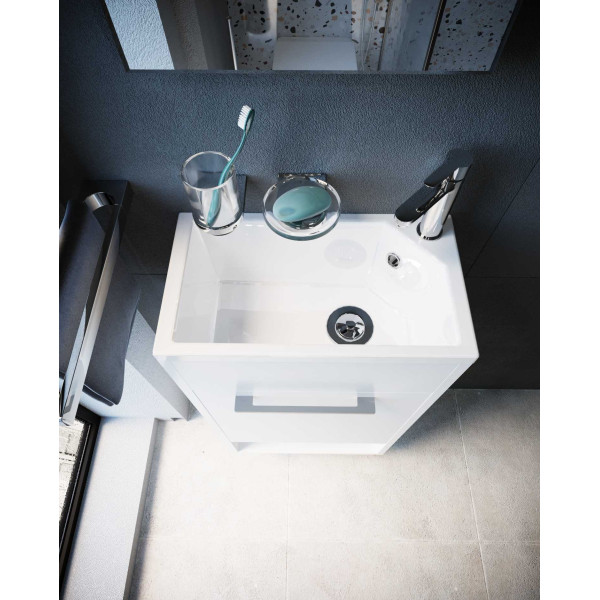 Тумба напольная 1Marka Lira 390*220*850 с раковиной, белый (У85920)