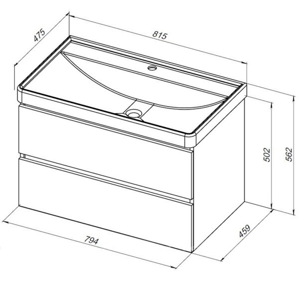 Тумба подвесная Aquanet Вега 80 (2 ящика) (00308334) Тумба подвесная Aquanet Вега 80 (2 ящика) (00308334)
