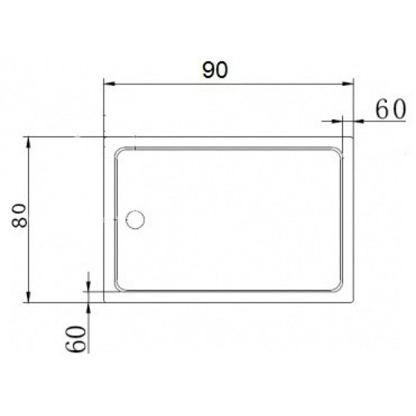 Душевой поддон Cezares 90х80 (TRAY-A-AH-90/80-15-W)