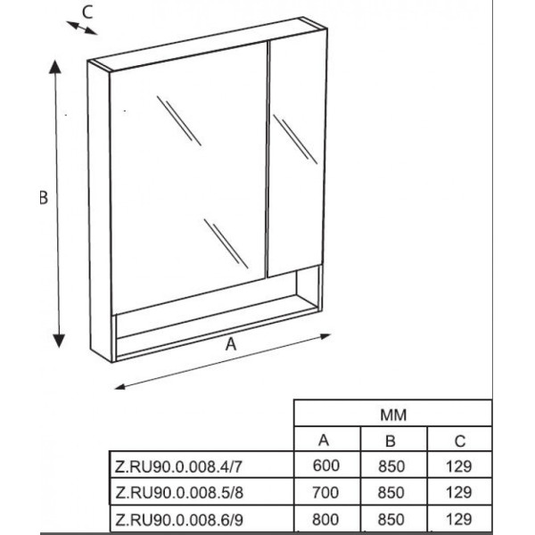 Шкаф зеркальный Roca The Gap Original 700x129x850 фиолетовый (Z.RU93.0.275.2) Шкаф зеркальный Roca The Gap Original 700x129x850 фиолетовый (Z.RU93.0.275.2)