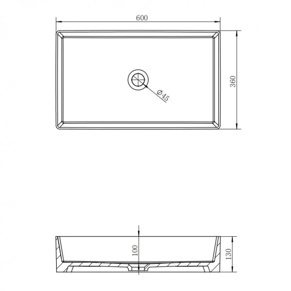 Раковина накладная Abber Rechteck 60x36x13 белая матовый (AC2220MW)