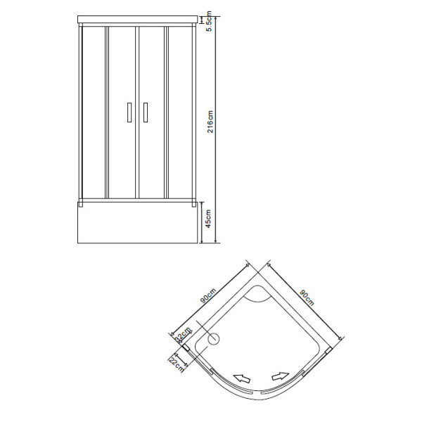 Кабина душевая BandHours Star B 900х900х2160 Кабина душевая BandHours Star B 900х900х2160