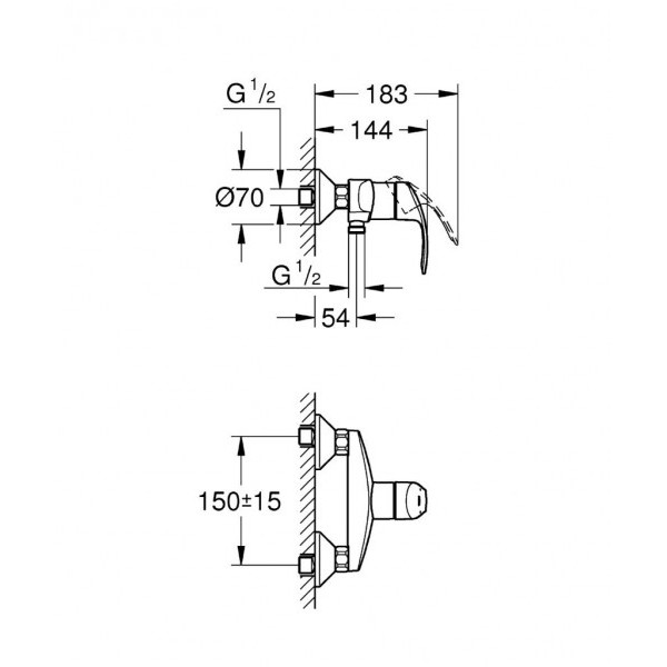 Смеситель для душа Grohe Eurosmart (33555002) Смеситель для душа Grohe Eurosmart (33555002)