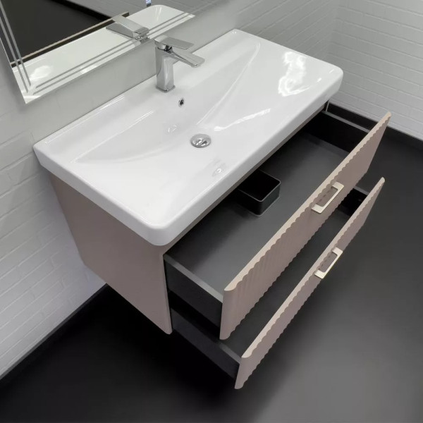 Тумба подвесная с раковиной Comforty Ангара 910x475x590 дуб латте (00-00021036) Тумба подвесная с раковиной Comforty Ангара 910x475x590 дуб латте (00-00021036)