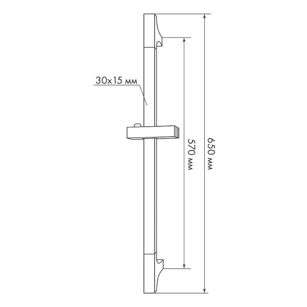 Душевая стойка Melodia с мыльницей Stylish 30x15, L=650, нерж. (MKP25006BL)