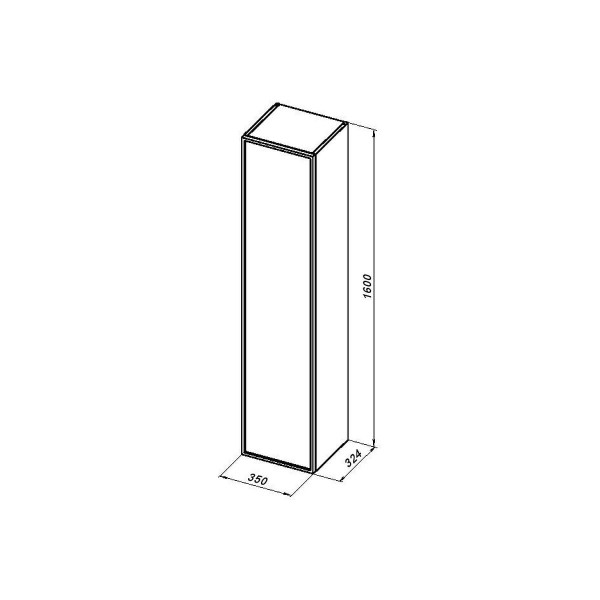 Пенал универсальный Aquanet Арт 35x32,4x160 синий (00313268)