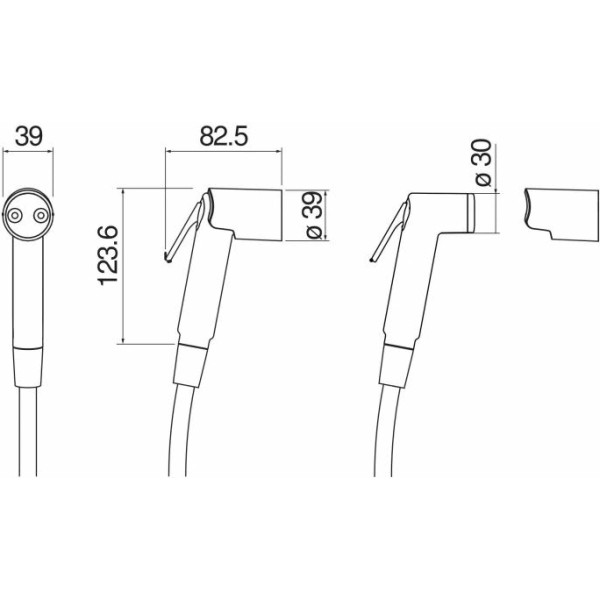 Гигиенический ручной душ Nobili с держателем и шлангом хром (AD146/51CR)