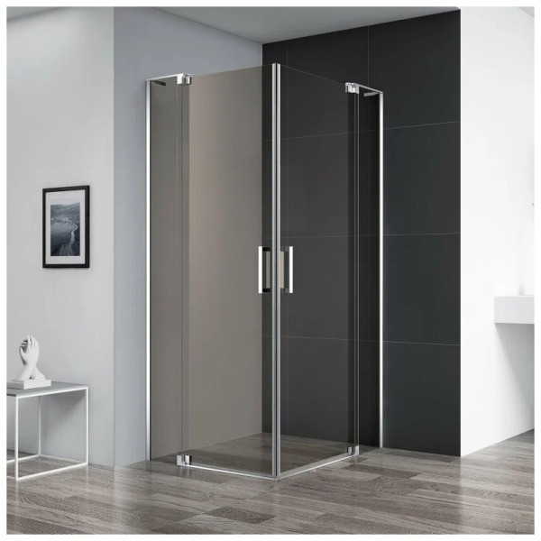 Душевой уголок Cezares Slider 100x100x195 стекло бронза, профиль хром (SLIDER-A-2-100/110-BR-Cr)