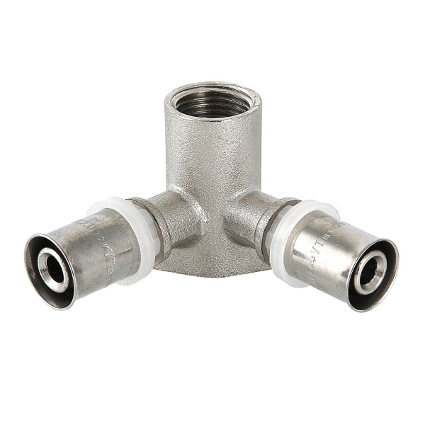 Тройник установочный 20*1/2" Valtec (пресс, никель) (VTm.234.N.200420) Тройник установочный 20*1/2" Valtec (пресс, никель) (VTm.234.N.200420)