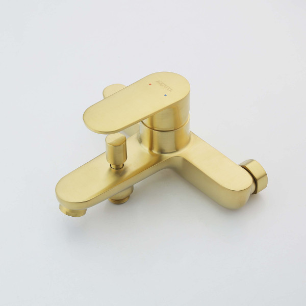 Смеситель для ваны и душа Aquatek Ника золото шлифованное (AQ1840BG) Смеситель для ваны и душа Aquatek Ника золото шлифованное (AQ1840BG)