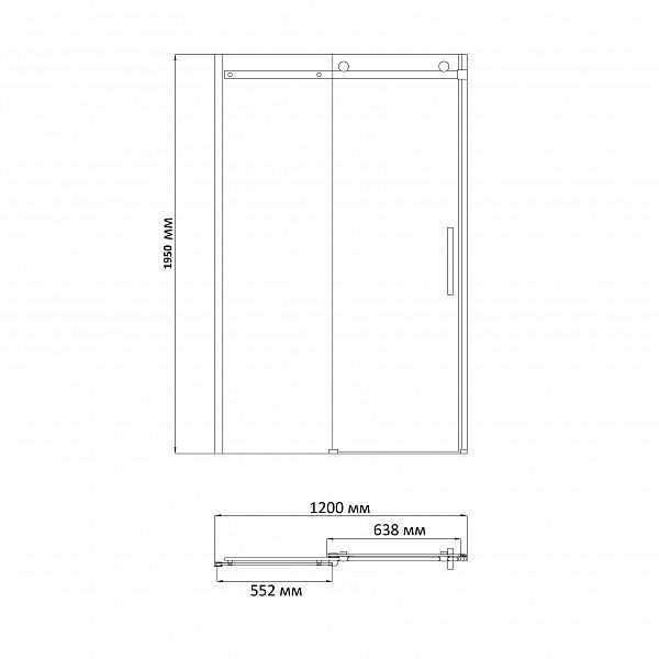 Душевая дверь BandHours Imperium 120 120х190 стекло прозрачное, профиль полированный хром Душевая дверь BandHours Imperium 120 120х190 стекло прозрачное, профиль полированный хром
