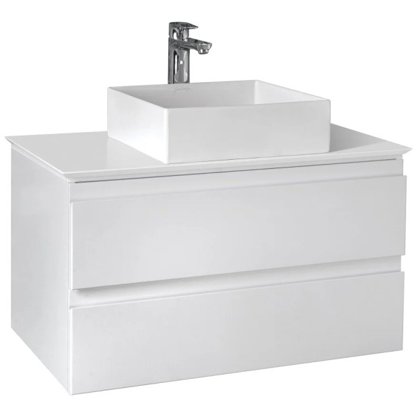 Тумба Jacob Delafon Madeleine 83 со столешницей и подсветкой, белый глянец (EB2083-J5)