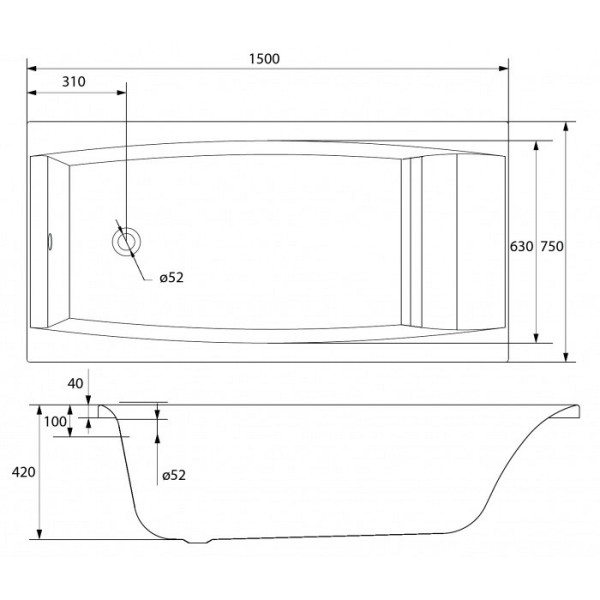 Ванна акриловая Cersanit Virgo 150х75 белый (PP-VIRGO*150NL) Ванна акриловая Cersanit Virgo 150х75 белый (PP-VIRGO*150NL)