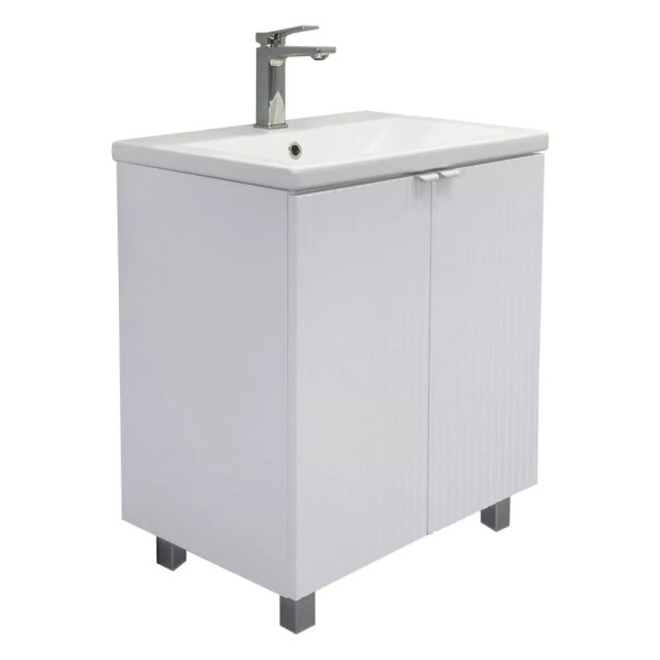 Тумба подвесная с раковиной Comforty Лима 600x450x850 белый матовый (00-00019241)