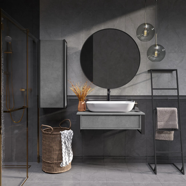 Тумба подвесная 1Marka Grundge Loft 800x480x255 бетон лофт (Ц0000031984)