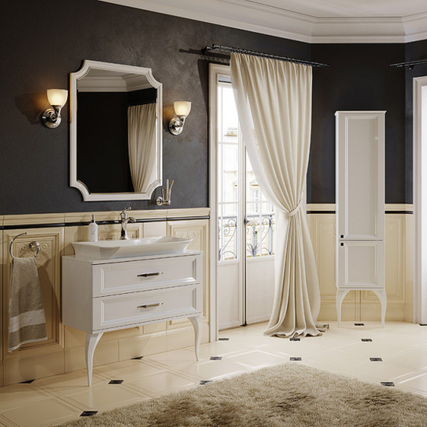 Зеркало Aqwella Ladonnia 720x950x25 белая (LAD0207W)