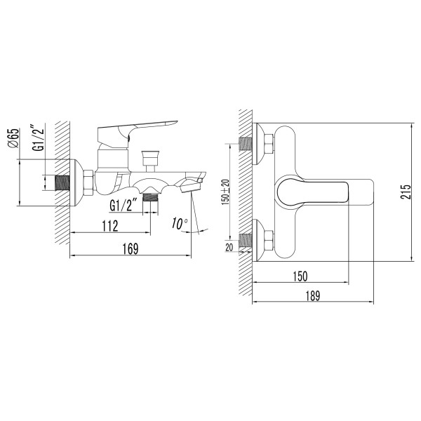 Смеситель для ванны и душа Azario Avilla хром (AZ-SU23394C)