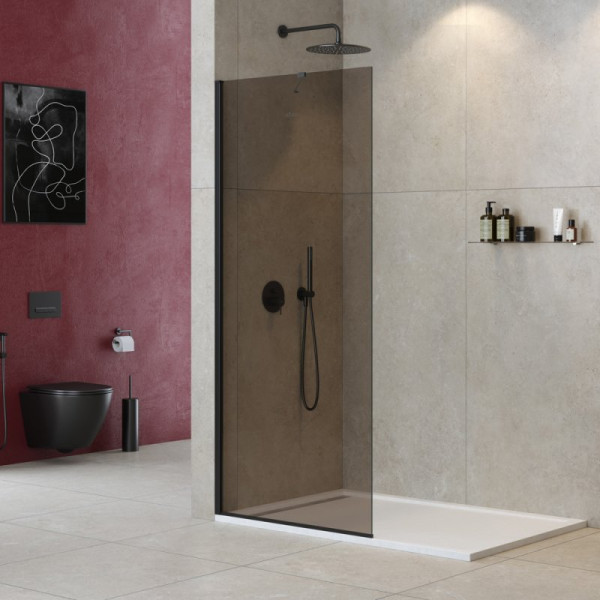 Душевая перегородка Cezares Liberta 80x195 стекло тонированное (бронза), профиль черный (LIBERTA-L-1-TB-80-BR-NERO) Душевая перегородка Cezares Liberta 80x195 стекло тонированное (бронза), профиль черный (LIBERTA-L-1-TB-80-BR-NERO)