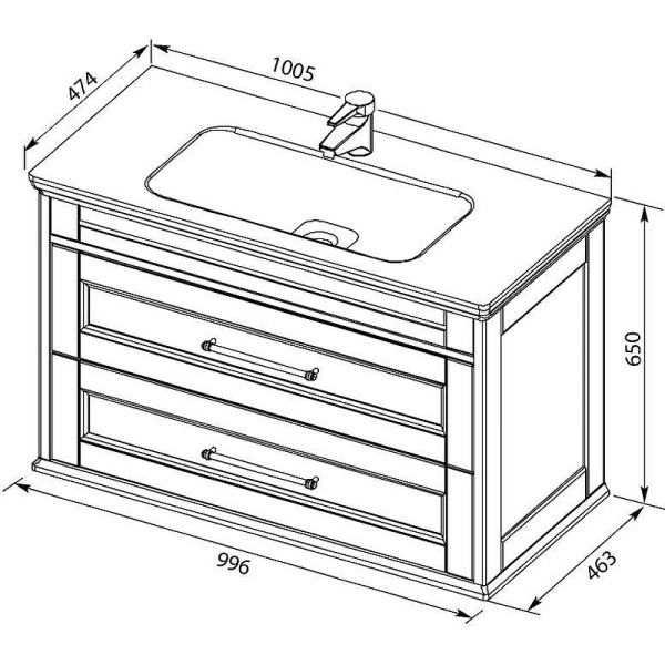 Тумба подвесная Aquanet Бостон 100 белый матовый (00243781)