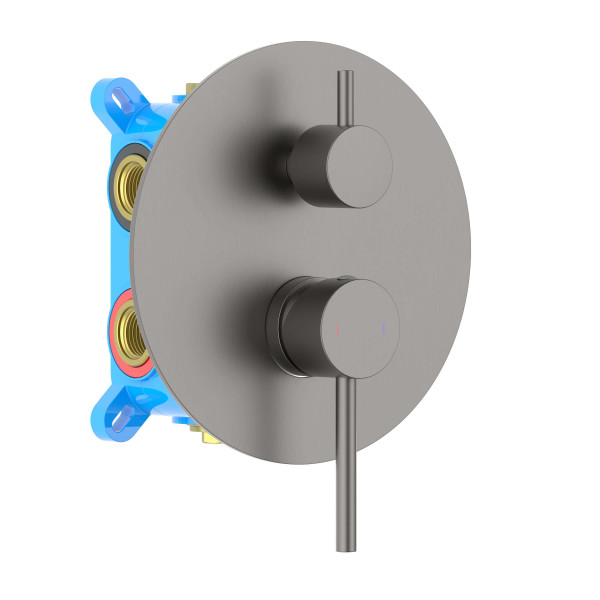 Смеситель для ваны и душа Aquatek Европа встраиваемый оружейная сталь (AQ1347BGM)