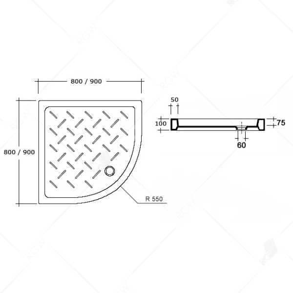 Душевой поддон RGW CR/R 80x80 белый (19170488-01)