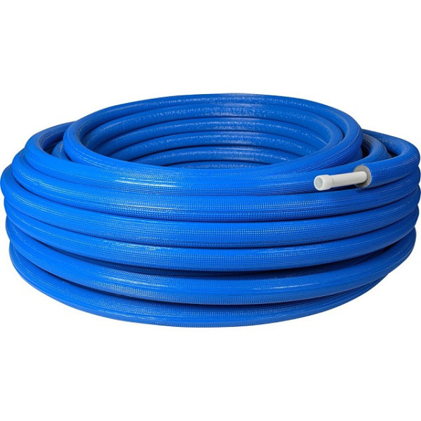 Труба металлопластиковая Stout 26x3,0 мм Stout в синей теплоизоляции (бухта 50 м) (SPI-0002-052630)