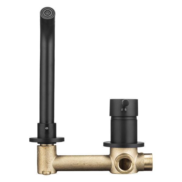 Смеситель для раковины Swedbe Platta встраиваемый черный (5502B)