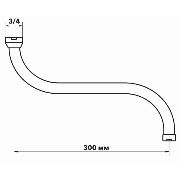 Излив Voda 300 мм хром (VSPS300L)