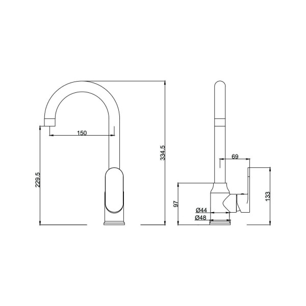 Смеситель для кухни Fashun чёрный (A4085-7)