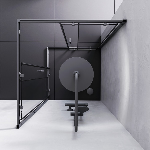 Душевой уголок AM.PM Gem S 90x90x200 стекло прозрачное, профиль черный матовый (W93G-403-090BT)