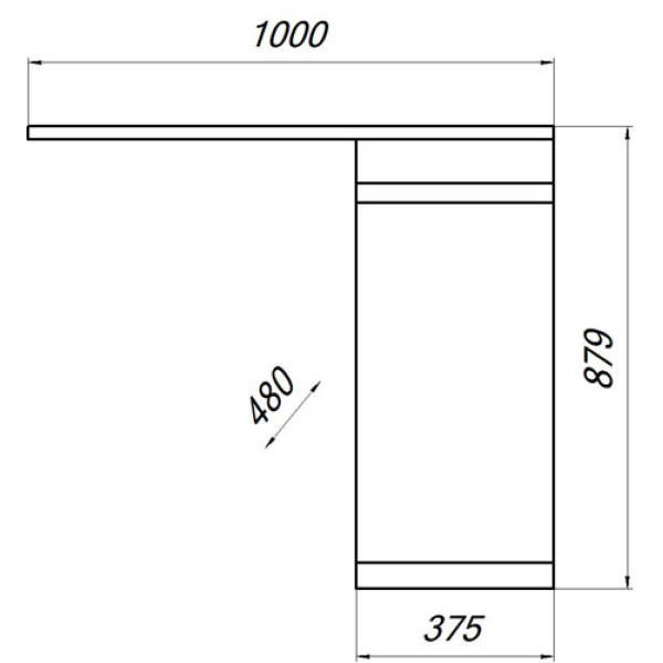 Тумба напольная Melodia Модерн 375 (Даллас-1000) 375x37,5x80 белая (MFR79600WT)
