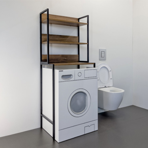 Стеллаж для стиральной машины Comforty 650x1600x465 бетон светлый (00-00001385)