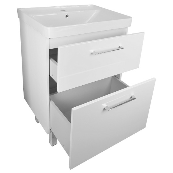 Тумба напольная Azario с раковиной Ника 60 Н с раковиной Monte 60 (CS00082788)