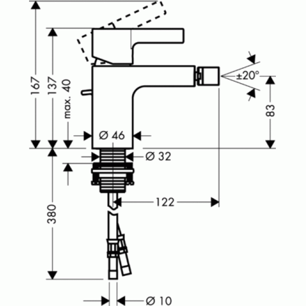 Смеситель для биде Hansgrohe Metris S (31261000)