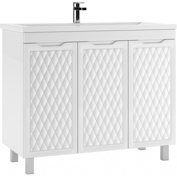 Тумба напольная Andrea 100 3D без ящиков с корзиной для белья Домино (D37012T)