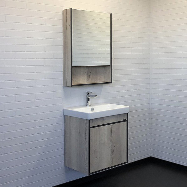 Тумба подвесная с раковиной Comforty Вена 550x450x610 дуб дымчатый (00-00008928)