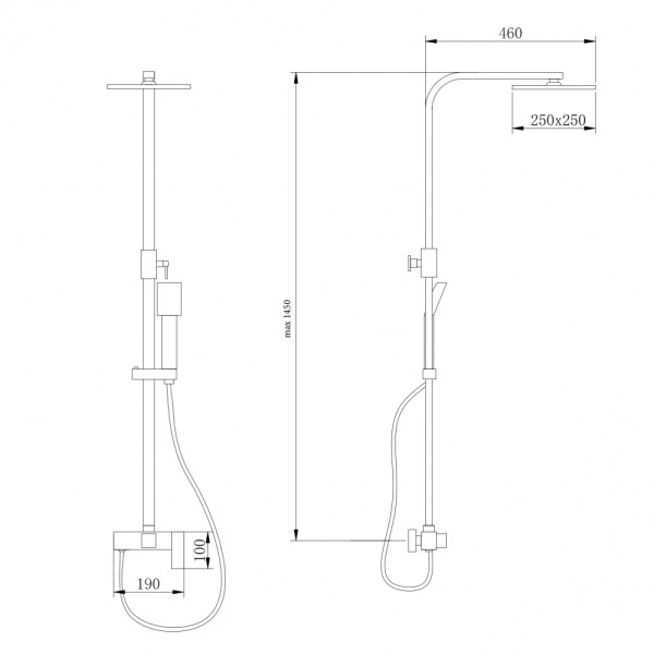 Душевая система Abber Daheim без излива никель (AF8220NGL)