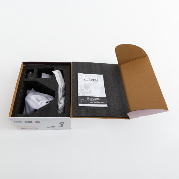 Смеситель для ванны и душа Cezares Liner оружейная сталь (LINER-VD-GM)