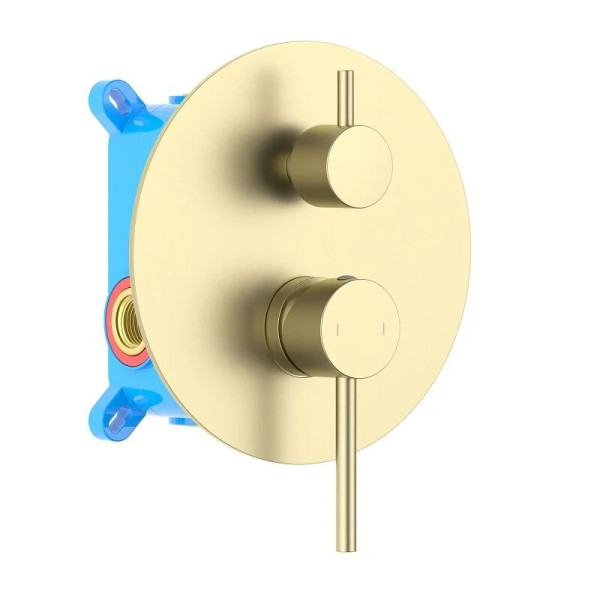 Смеситель для ванны и душа Aquatek Европа (внешняя и скрытая часть) шлифованное золото (AQ1346BG)