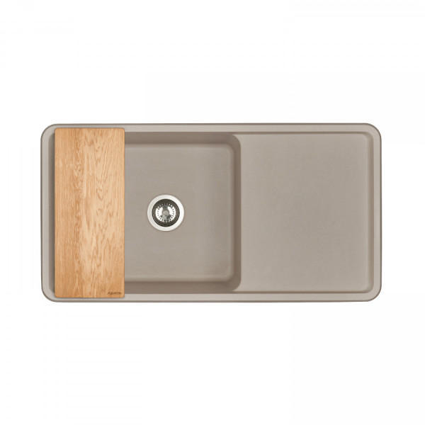 Мойка для кухни врезная Aquaton Беллис 510x970x250 серый шелк (1.A725.1.32B.S25.0)