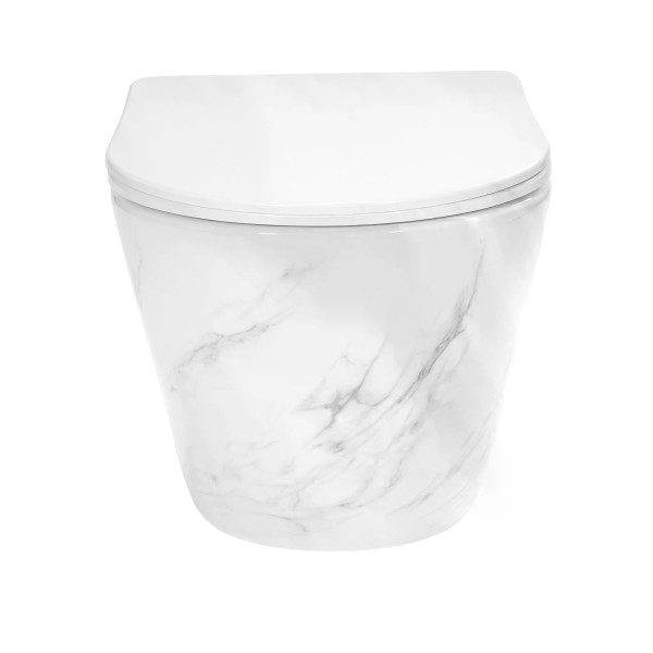 Унитаз подвесной безободковый Rea Carlos Nature Marble белый (REA-C6606) Унитаз подвесной безободковый Rea Carlos Nature Marble белый (REA-C6606)