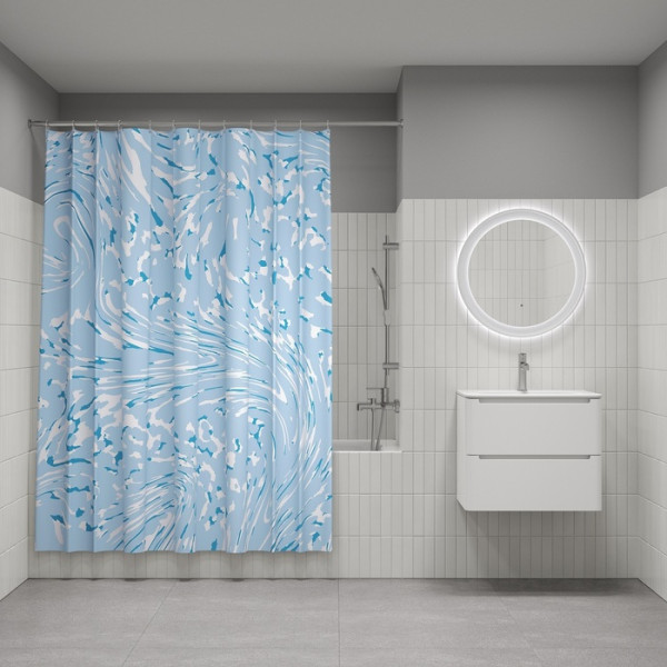 Шторка для ванн текстильная Iddis Base 180x200 белая (BX02P18i11)