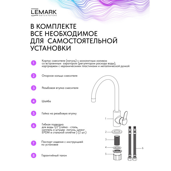 Смеситель для раковины Lemark SIBERIA серый (LMF-7072B-GM)