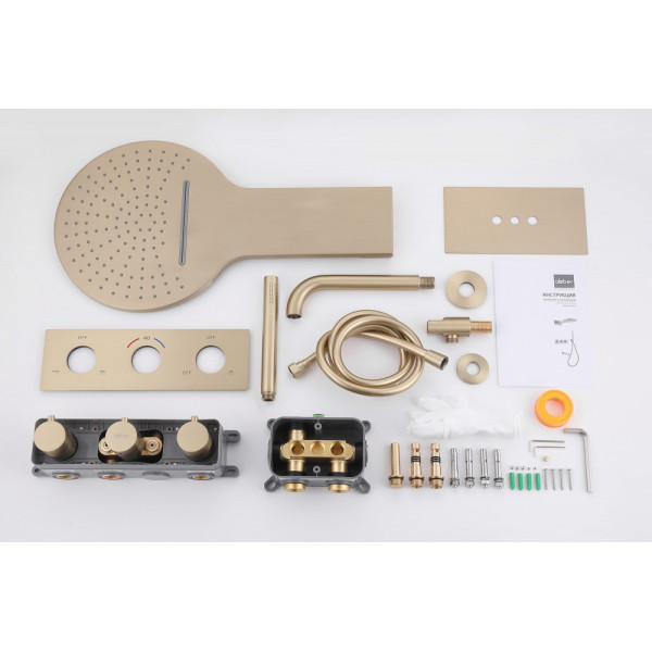 Душевая система Abber Wasser Kreis с изливом золото матовое (AF8150G)