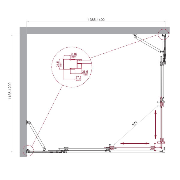 Душевой уголок BelBagno Luce 140x120x195 стекло прозрачное, профиль хром (LUCE-AH-22-140/120-C-Cr) Душевой уголок BelBagno Luce 140x120x195 стекло прозрачное, профиль хром (LUCE-AH-22-140/120-C-Cr)