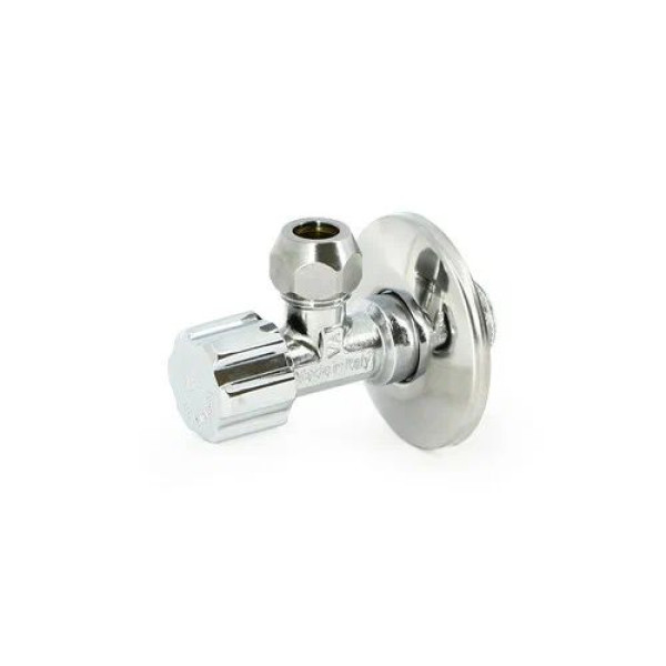 Кран угловой 1/2"х10 мм (3/8") НН вентильный Uni-Fitt (рукоятка пластик) 186A2501